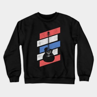 Retro Vintage Acoustic Guitar Crewneck Sweatshirt